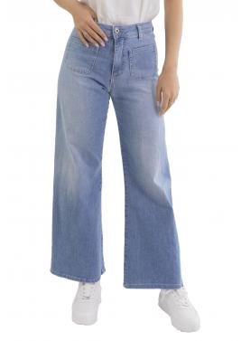 Jeans flare con vita media e tasche Please 